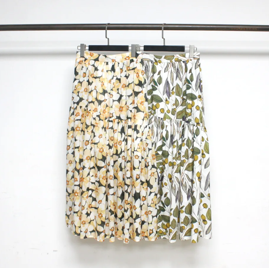 

Withered Cotton And Linen Floral Skirt Patchwork A-line Skirt Linen Cotton Printed Patchwork A-line Skirt Clothing Faldas Skirts