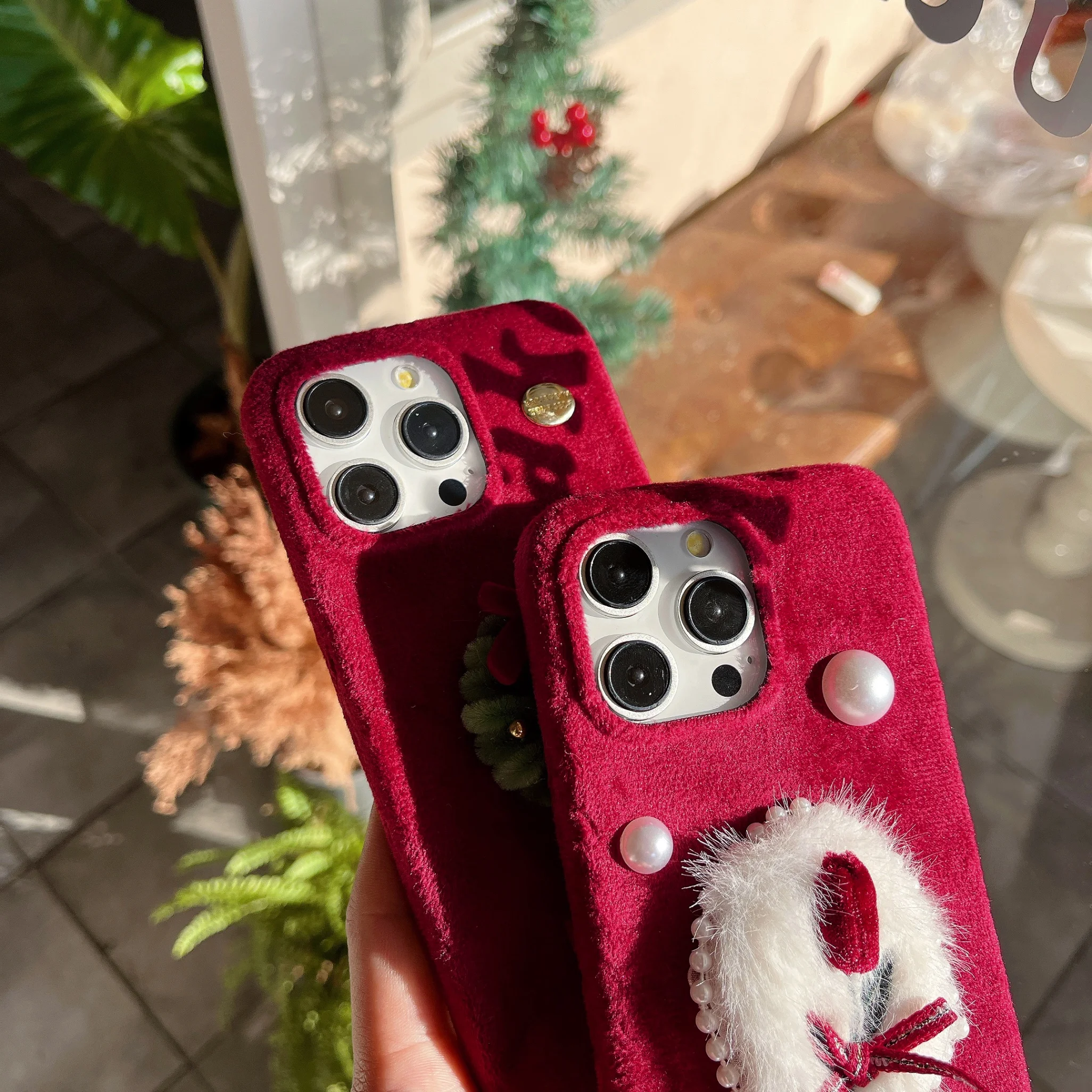 آيفون 17 16 15 14 13 برو ماكس ريترو النبيذ الأحمر المخملية روز حالة الهاتف | جميلة ورومانسية 2026 قم بتغيير ملابس هاتفك #5