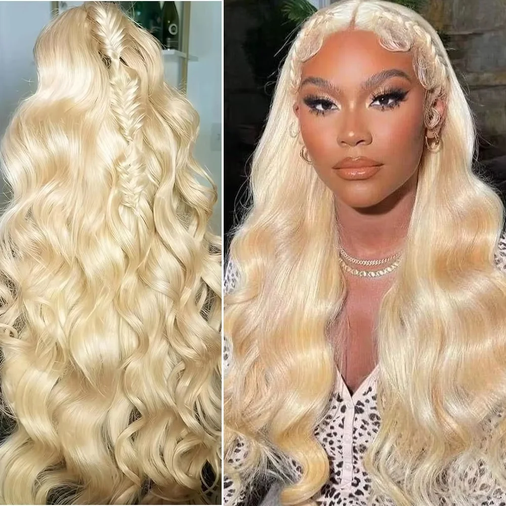 

Soft 613 Honey Blonde Body Wave Lace Front Wig 18-46 Inch Human Hair Wigs For Women13x4 13x6 HD Lace 200 Density Pre Plucked Baby Hair