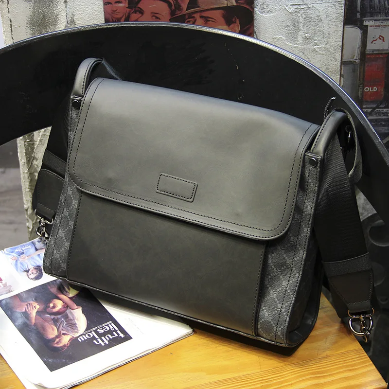 Trendy and Stylish Men's Shoulder Bag with Large Capacity and Retro Messenger Bag Style for iPad