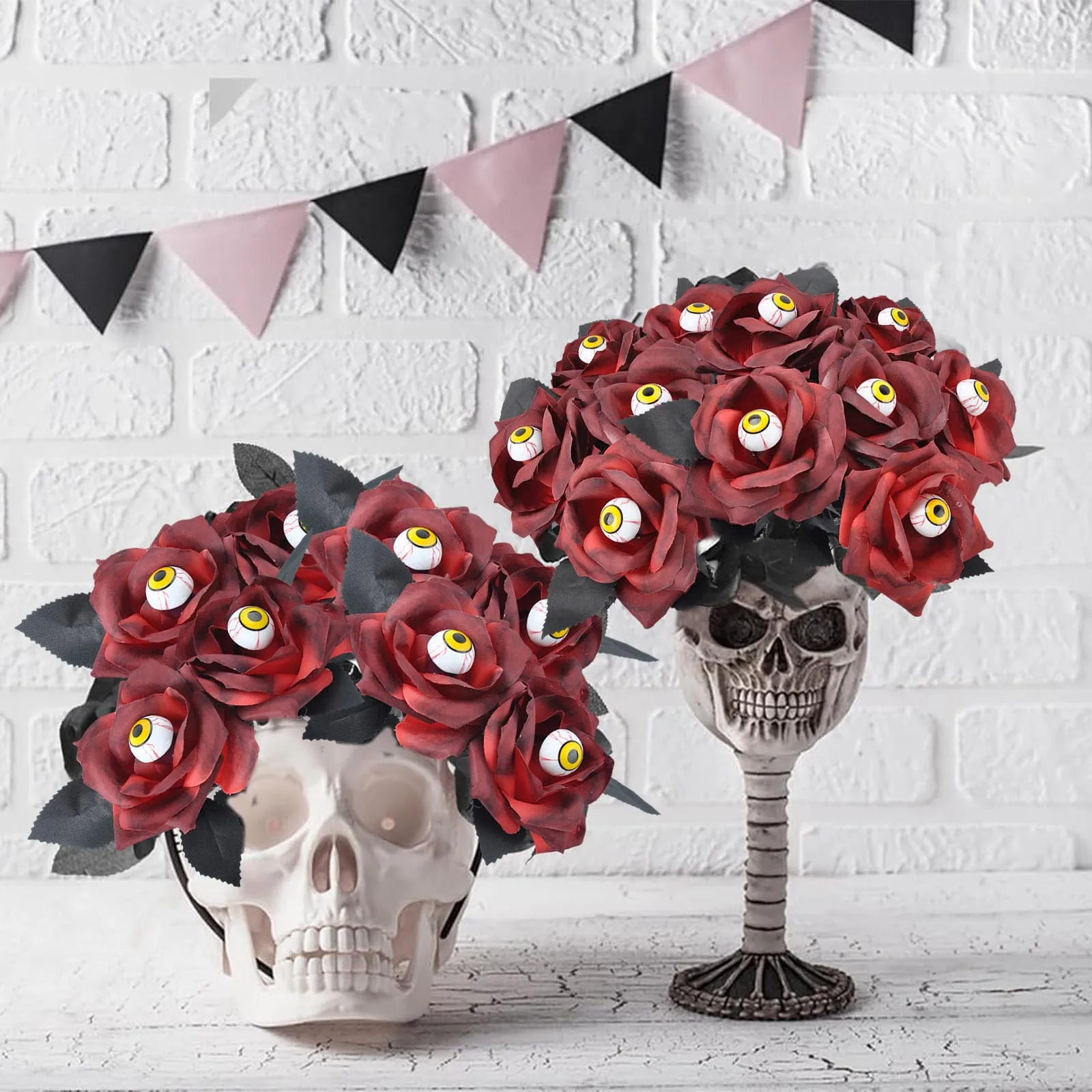Kreative Teufels auge Rose Anordnung ist mehr für Halloween Geschenk Urlaub Party Dekoration Anordnung vier Farben zur Auswahl – Detail 20