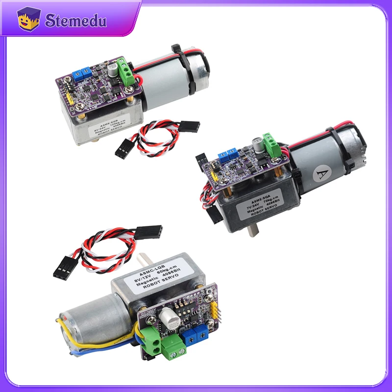 ASMC-LQ ASME-SQ 60/70/120KG Worm Gear Reduction Servo Motor 360° Self-locking Magnetic Encoder Servo for Robot Arm Valve Control