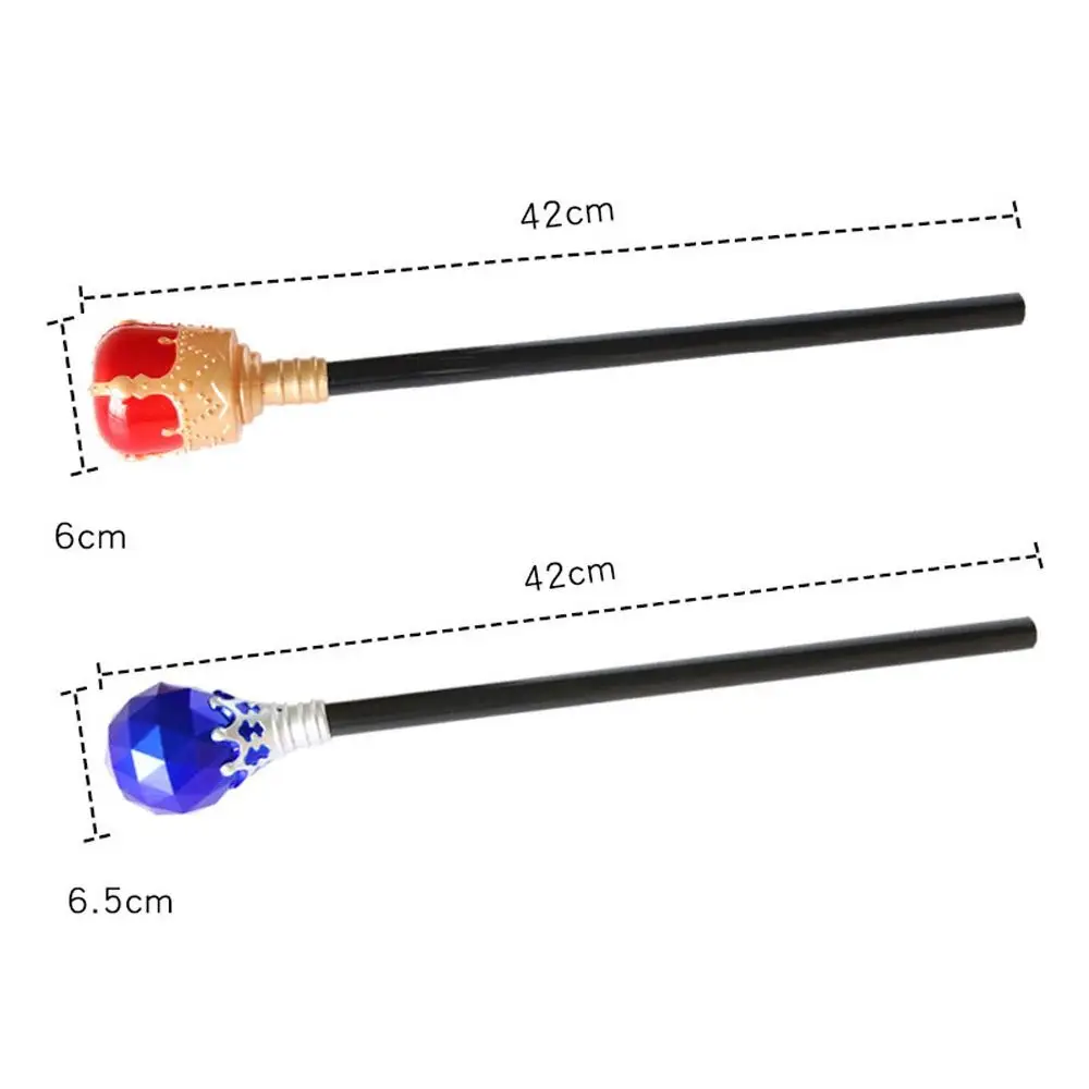 Red/Blue King Queen Scepter Performance Cosplay Props Hand Wand Halloween Dress Up Plastic Princess Prince Cane Boy