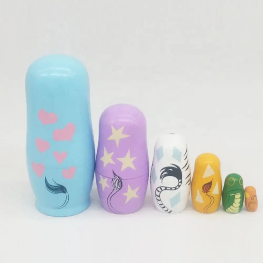 اليابانية فتاة الحيوان ماتريوشكا البيض شكل البومة ثلج خشبية التراص 5 قطعة/المجموعة القط الفتيات الروسية هدايا عيد الميلاد