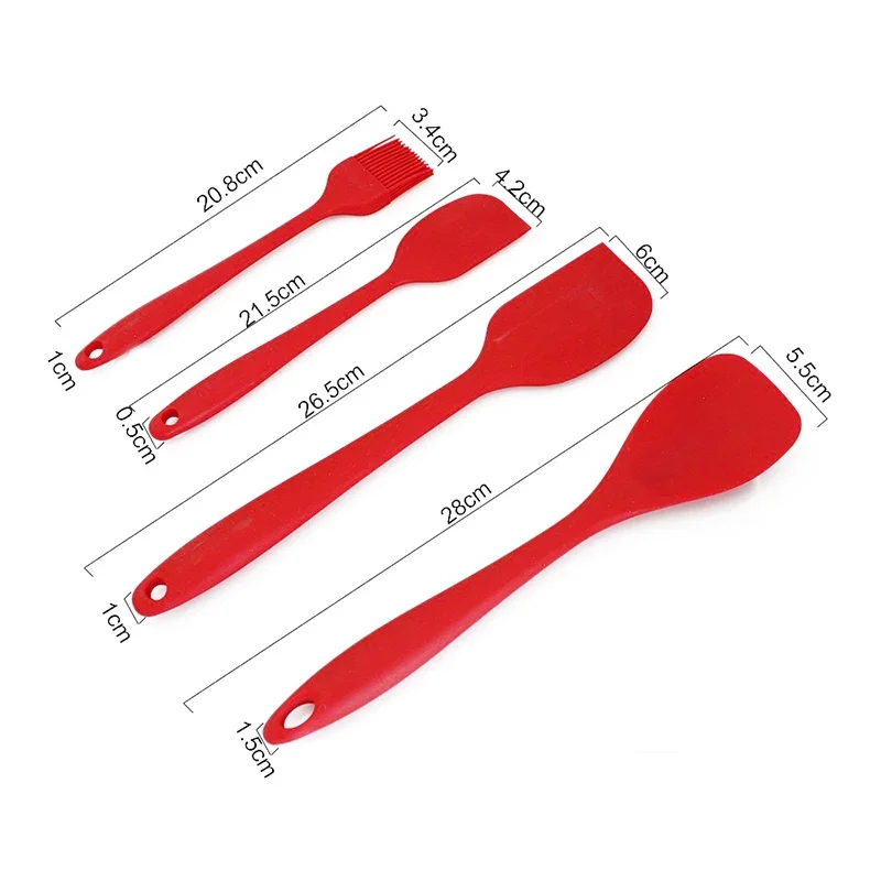 Silicone Kitchen Utensil with Heat Resistant Nonstick Silicone for No-Scratch Cookware Red Black