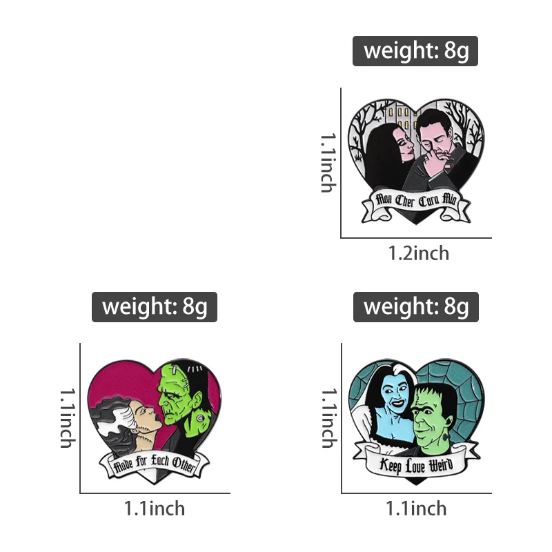 Films Monster Lovers Enamel Pins Count Dracula Green Blue Face Horror Movies Badges Lapel Brooches Jewelry Accessories