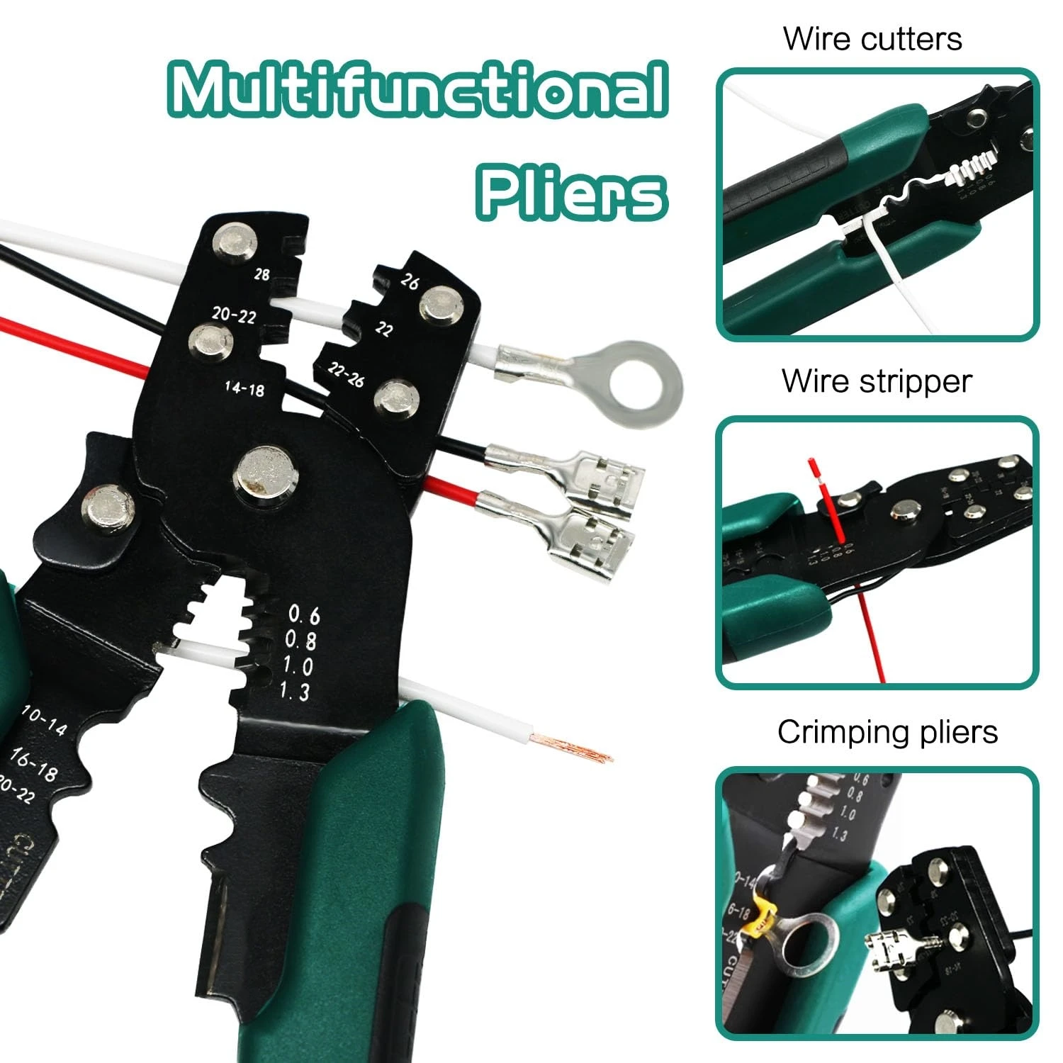 Multi-Function Mini Electric Terminal Crimping Pliers With Wire Stripping Cutting Hand Crimping Tool Multiple Connector