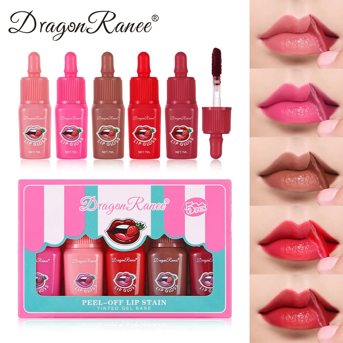 5Pcs/Set Lip Glaze Matte Set Holiday Gift Moisturizing, Waterproof, Sweat-Proof, Delicate, Long-Lasting, Non-Fading Lipstick, Daily Versatile Lip Gloss Set