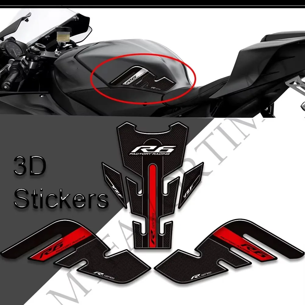 야마하 YZF-R6 YZF R6 YZFR6 2017-2022 오토바이 연료 탱크 패드 사이드 그립 가스 연료 오일 키트 무릎 보호 스티커 데칼