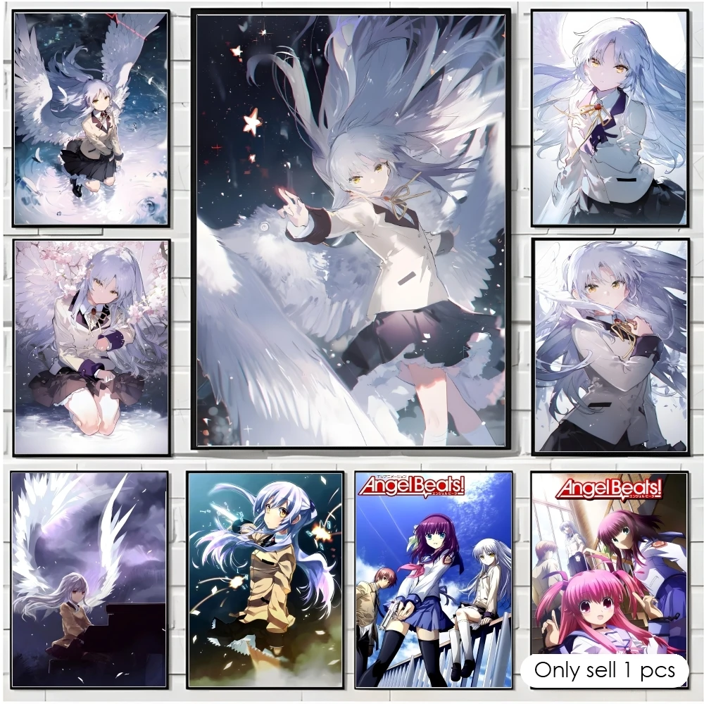 Anime A-Angel Beats Poster Decorative Wall Art Stickers Mural Photo Print for Home Living Room Hallway Decor