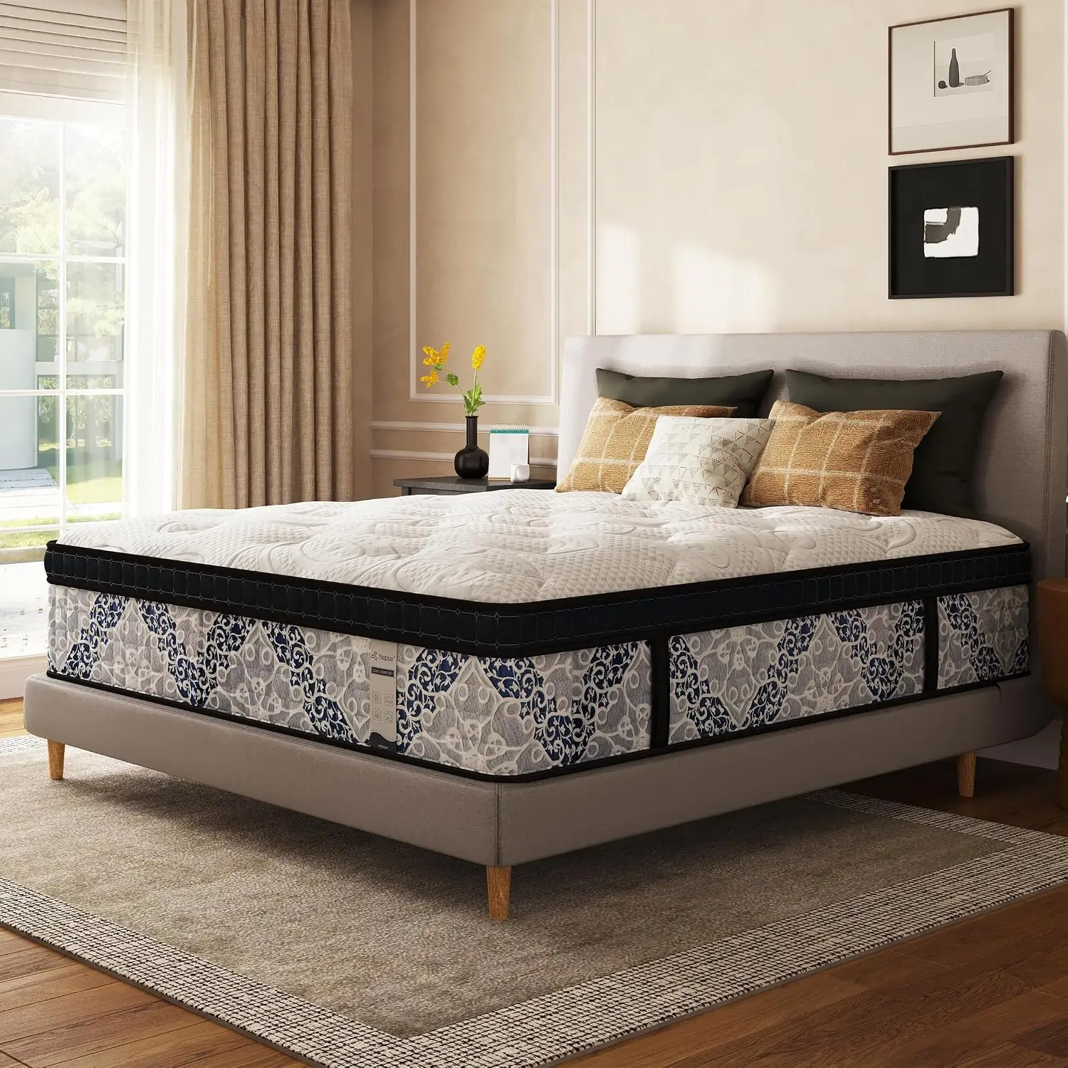 14 Inch Full Size Mattress in a Box, Cooling Technology, Spring Support