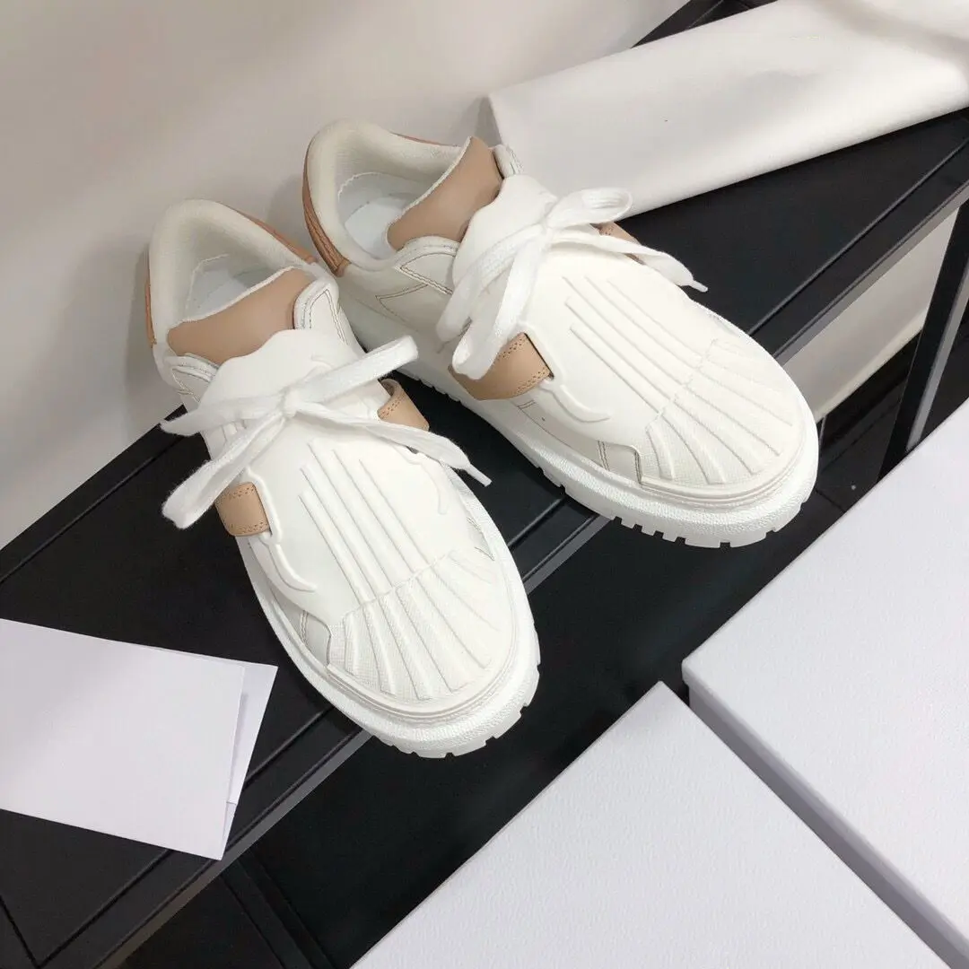 

Solid Shell Toe Women Sneakers Round Head Lac-up Flats Patchwork Soft Sole Shoes Fashion Thick Bottom Zapatos Mujer