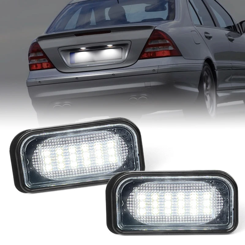 2Pcs For Benz C-Class W203 Sedan SL-Class R230 CLK-Class W209 C209 A209 Chrysler Crossfire White LED Number License Plate Light