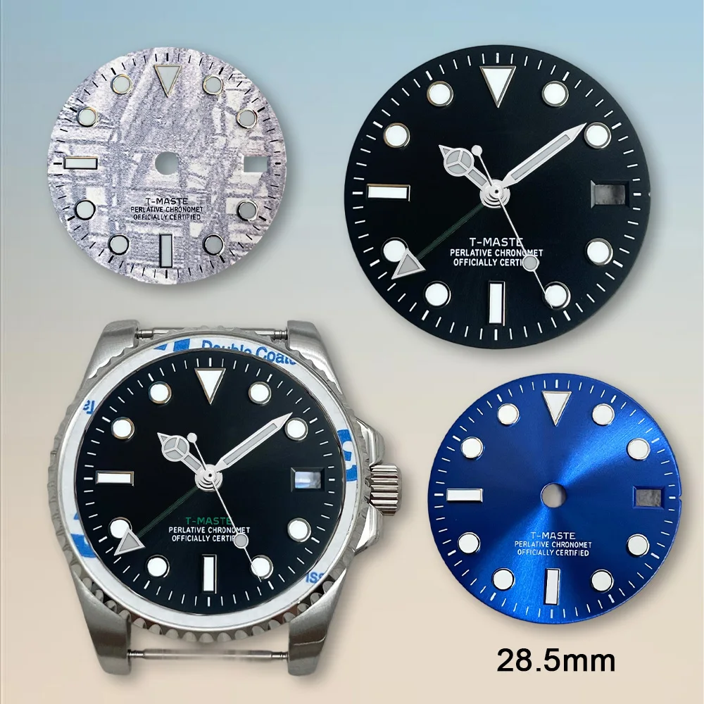 Watch modification parts 28.5mm S Dial GMT 2 Dial Fit NH34 Japanese Movement Ice Blue Luminous High Quality Watch Accessories