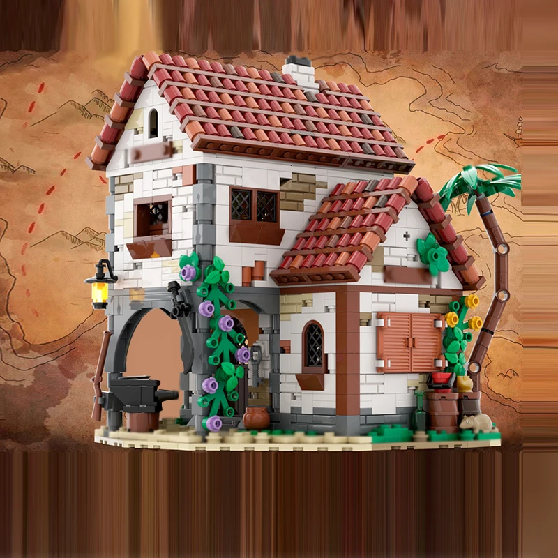 인기 영화 모델 MOC 빌딩 벽돌 농촌 주거 건물 모듈 형 기술 선물 휴일 조립 어린이 장난감 정장