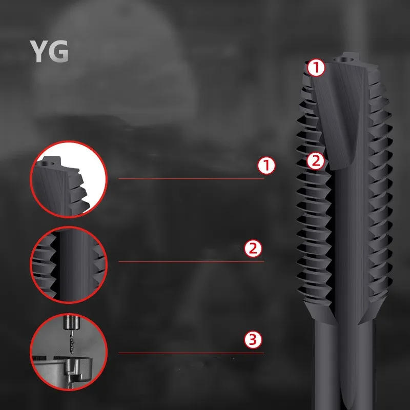 South Korea YG HSSE American INOX Spiral Pointed Tap UNC UNF UNS 4-40/10-32 12-24 5/16 1/2 5/8 7/16 Machine Screw Thread Taps
