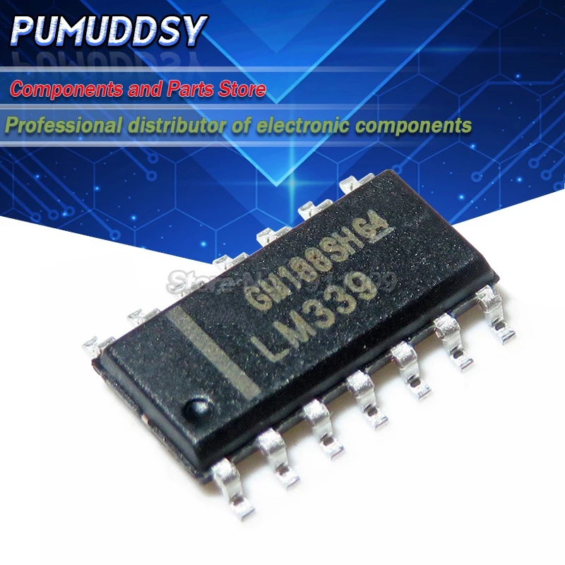 50PCS LM339 LM339DR SOP-14 Comparators Lo-Pwr Quad Voltage