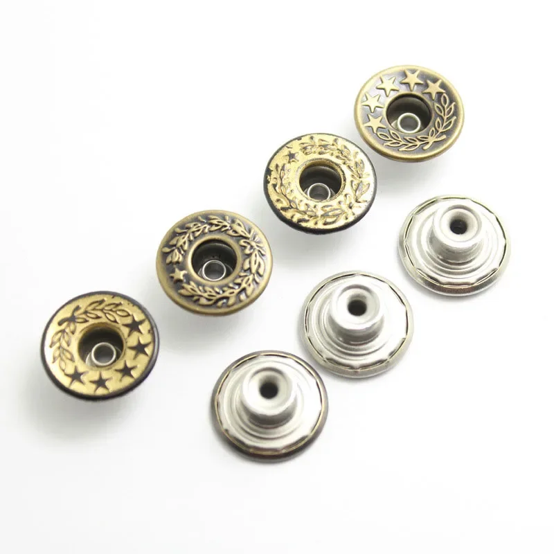 Detachable Metal Waist Buttons for Jeans, No Nail, No Seam, Denim Coat Button, Sewing Accessories, 17mm, 20Pcs