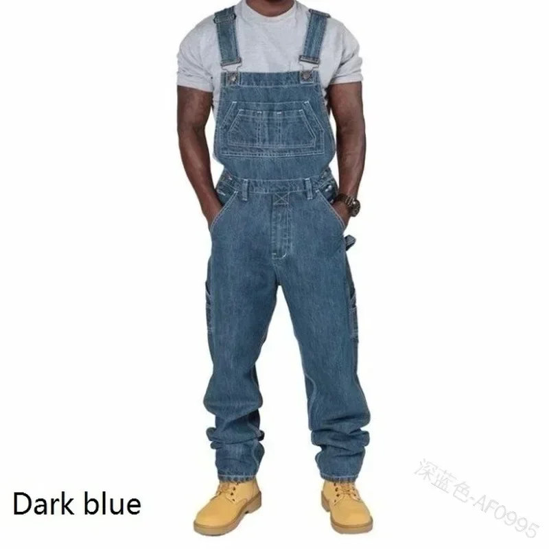 Mens Jeans 2026 Overalls Men Pockets Casual Loose Long Denim Pants Slim Splice Straight Rompers Autumn Plus Size Long Jeans Men - Image 3