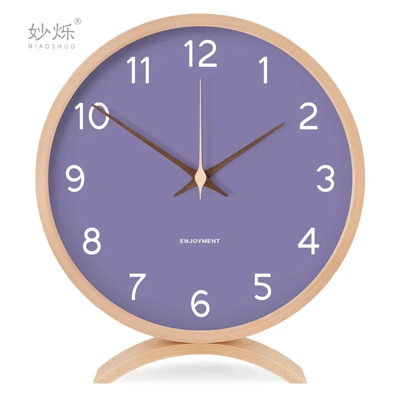 Modern Desk Clock Wood Color Clock Black Walnut Desk Clock Home Desktop Home Decoration Gift