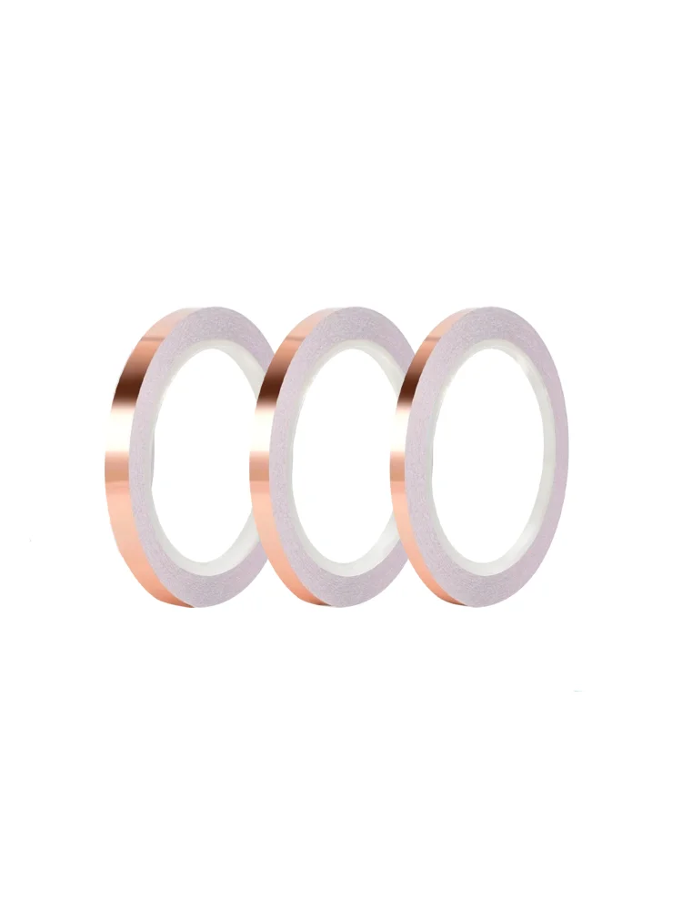 Ruban conducteur Double face en feuille de cuivre, ruban conducteur en verre coloré d'escargot, circuit de bricolage et ruban de réparation électrique