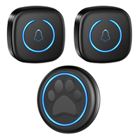 CACAZI Dog Door Bell Wireless Doggie Doorbell for Potty Training with Warterproof Touch Button 2 Receivers 1 Transmitter EU Plug