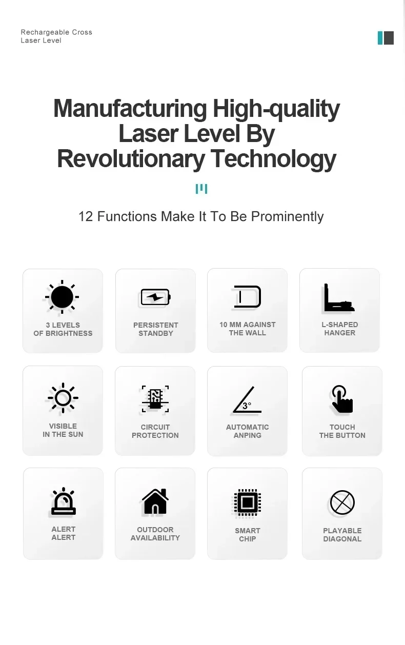 Outdoor 12 Lines 360 5 Lines Green Nivel Laser Professional Adjustable Laser Line Level Hot sales