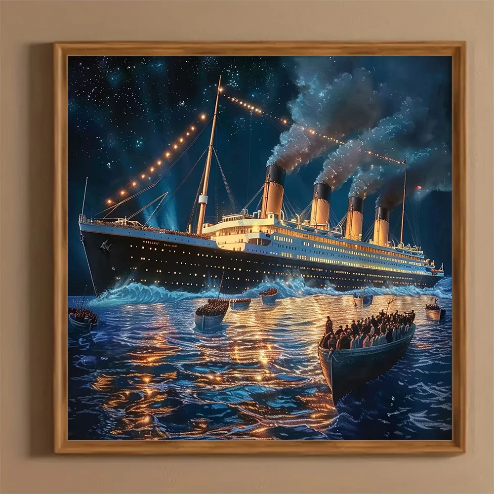 

Titanic Rescue Scene Jigsaw Puzzle 500/1024 Pieces DIY Assembly Home Art Decoration Gift