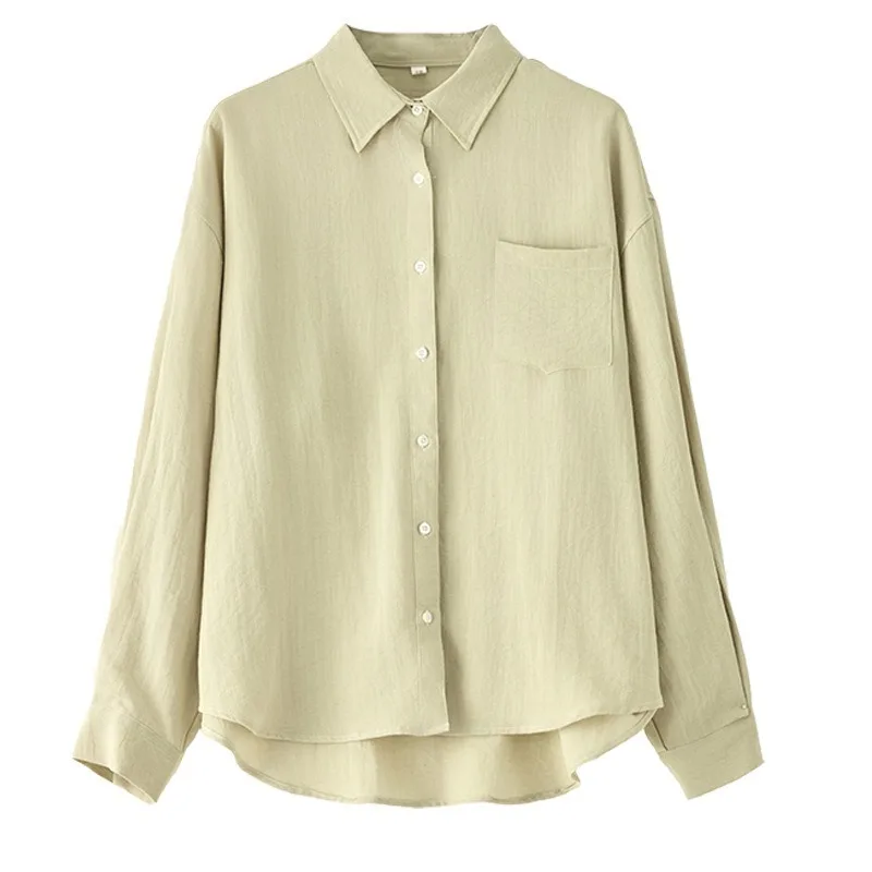 Women's Shirts Linen Summer Sun-protective Clothing Light Luxury and High-end Feel Long-sleeved Thin Solid-color Loose Outerwear
