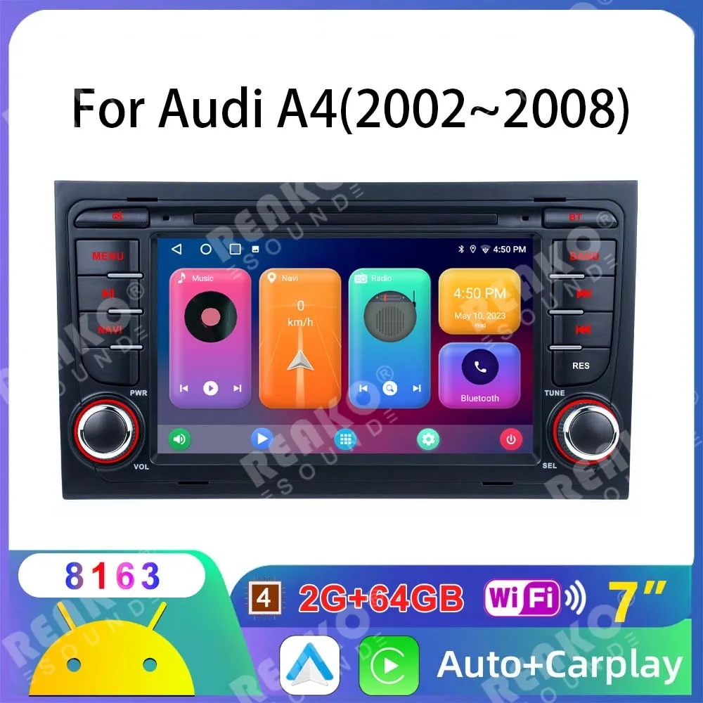 Carplay 2 Din Android 13 Car Radio For Audi A4 B6 B7 S4 B7 B6 RS4 Seat Exeo 2002-2008 RS4 B7 Radio 2008-2012 Multimedia Audio