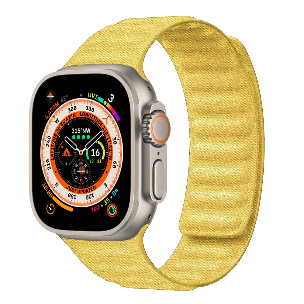 Feingewebtes Armband für Apple Watch Band Ultra 2 49 mm 44 mm 40 mm 45 mm 41 46 mm Magnetschlaufe Correa-Armband iWatch Serie 9 8 SE 7 10
