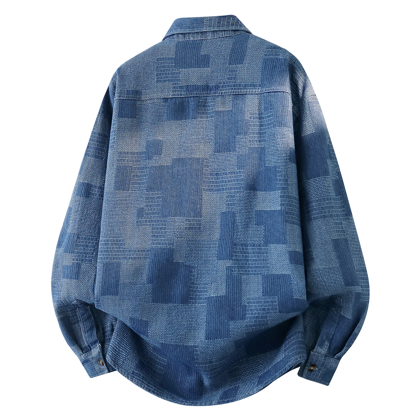 Vintage Style Patchwork Men's Shirts Jacket Ethnic Loose Long Sleeved Shirt for Spring and Autumn New Japanese Tops