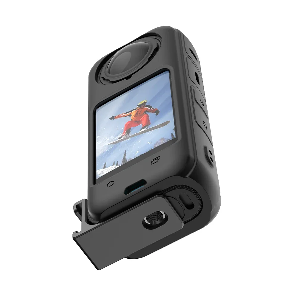 Braket Ekspansi Flymile untuk Kamera Insta360 X5/X4 Dudukan Rilis Cepat dengan Sepatu Dingin Aksesori Portabel Sekrup 1/4 "