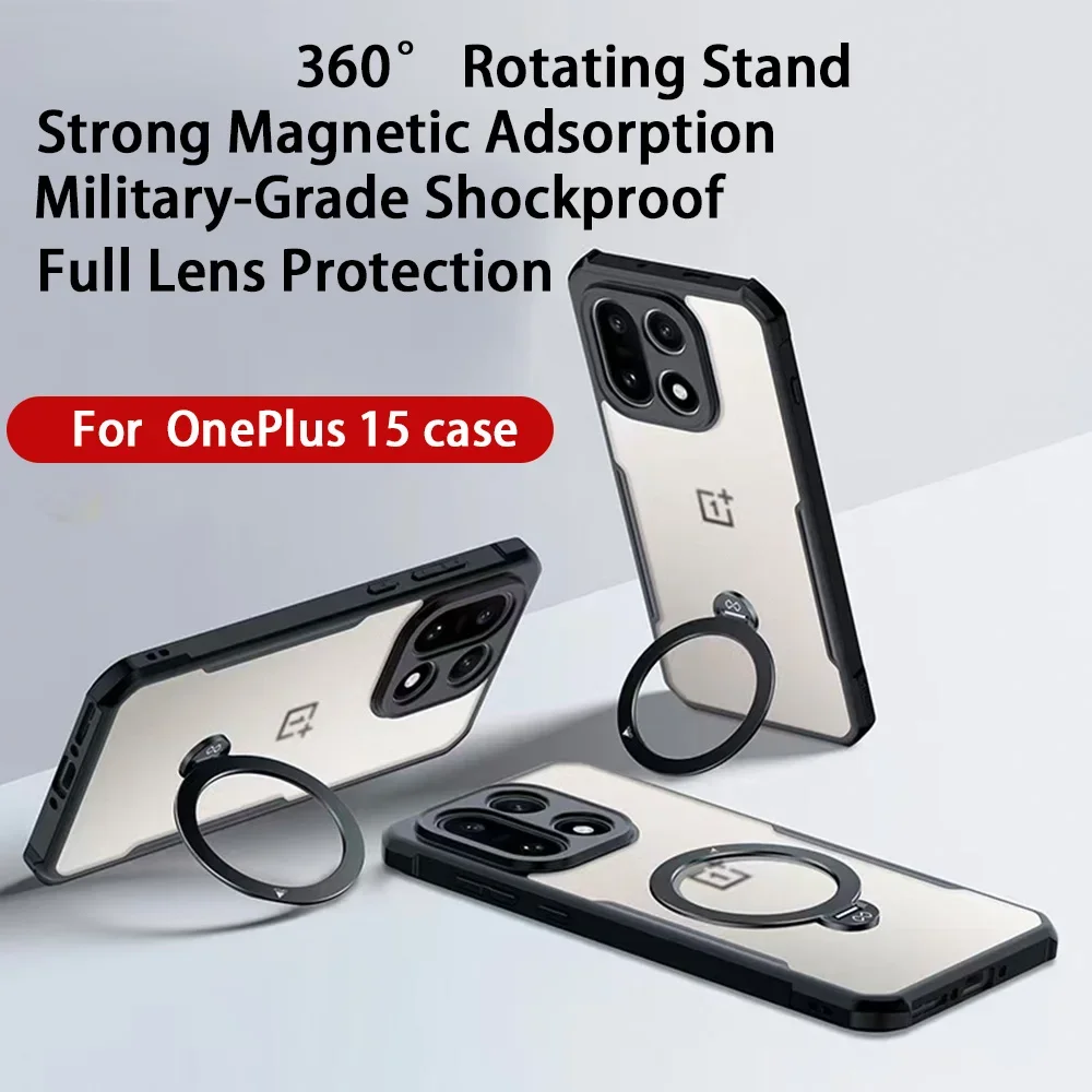 for OnePlus 15 Case,Airbag Shockproof Back Transparent Phone Cover with Camera Protection,Acrylic+TPU Hybrid