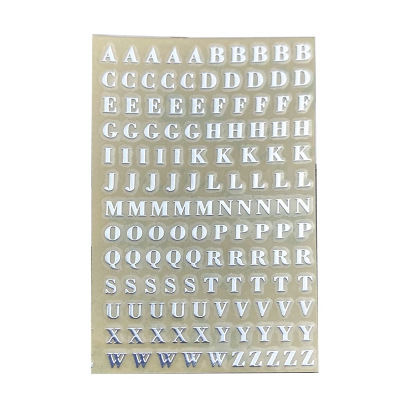 Glitter Letter Numbers Stickers Self-Adhesive Metal Stickers 26 Uppercase Letters Stickers DIY Decoration A-Z Stickers