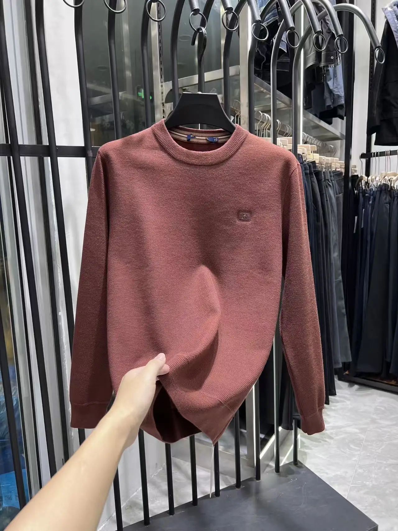 

Warm Thiened Knitted Sweater Men's Knitwear Casual Sle Fce Lined round Ne Long Sve Autumn Winter Faion Top
