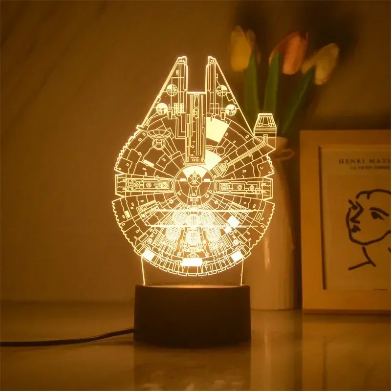 New Disney Yoda Baby Night Light Star Wars Table Lamp Action Figures Toys Warm White 3D Lamp Birthday&Christmas Gifts