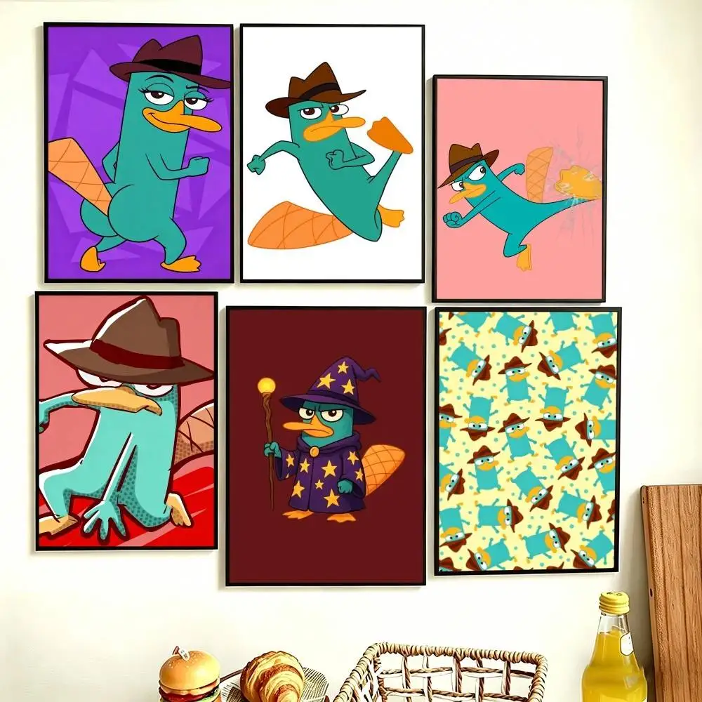 

Cute Cartoon P-Perry The Platypus Poster Perfect Space Sticker Self Adhesive for Office Home Theater Wall Art Decor Fancy Gift