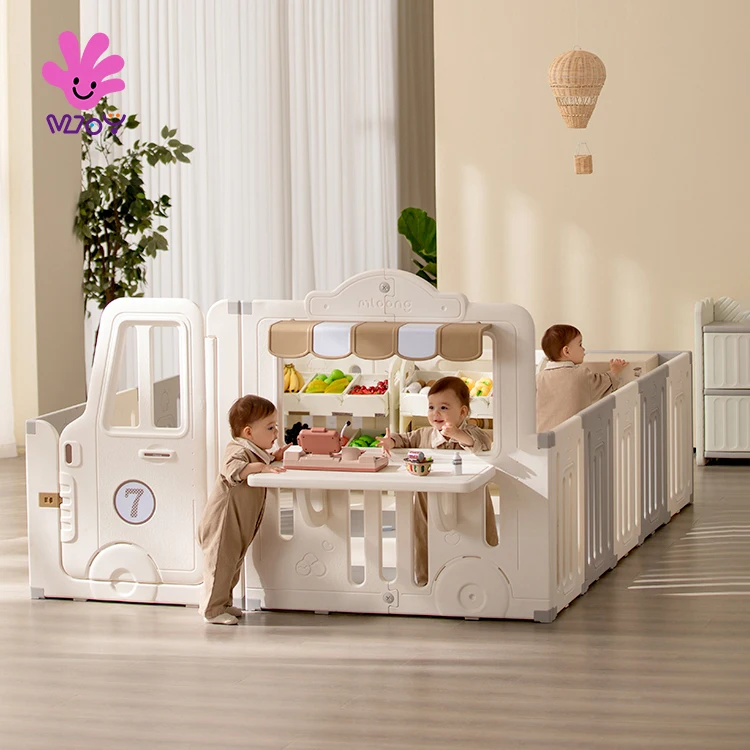 Mood Automatically Pagar Anak Childhood Play 8 Sided Fence Toddlers with Toys Car Shape Playpen