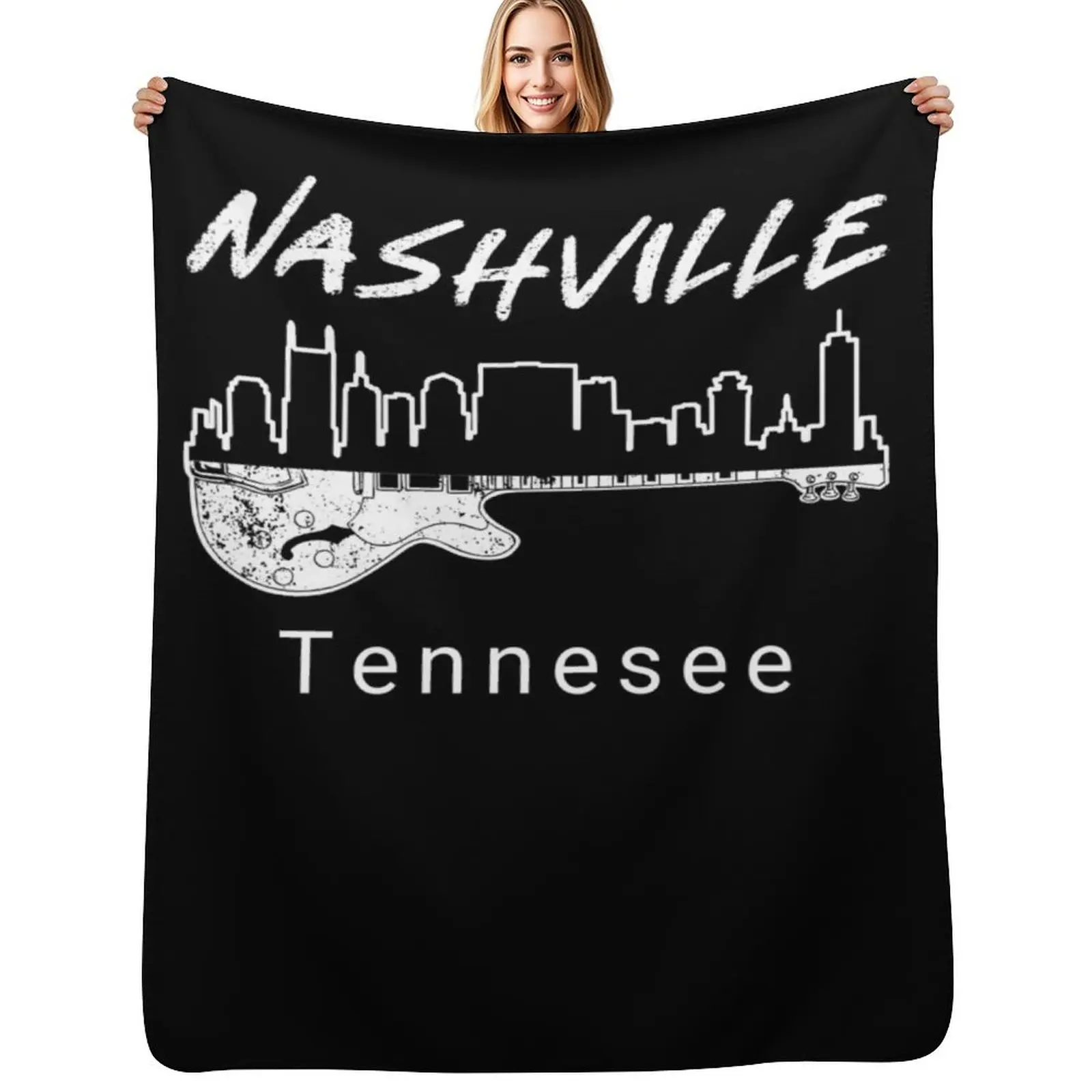 

Souvenir Nashville Tn Guitar Country Music Nashville Throw Blanket Hairys christmas decoration Kid'S Blanket