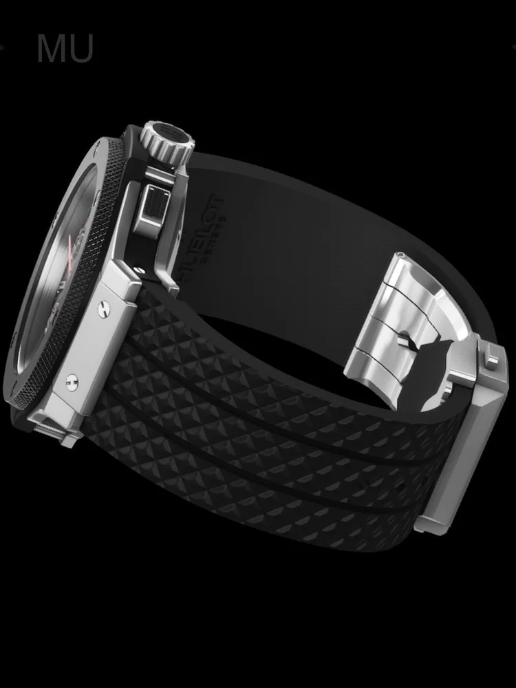 High-end Rubber Watchbands for Hublot Yubo Classic Fusion Big Bang Series Concave Convex Interface Waterproof Strap26x19 24x17mm