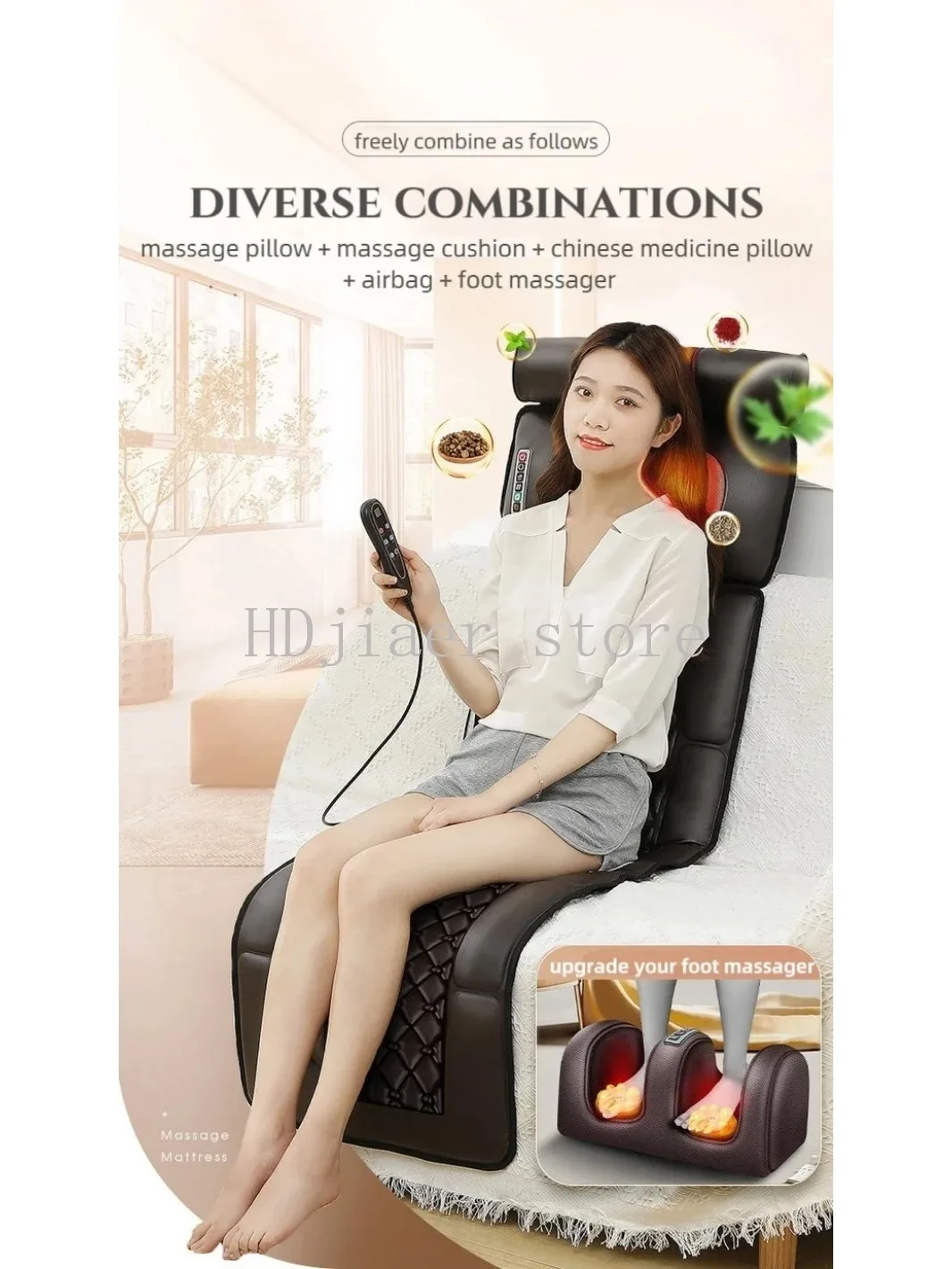 

Electric Massage Mattress Air Pad Infrared Roller Electric Full Body Airbag Vibration Stretching Pressure Massage Mat