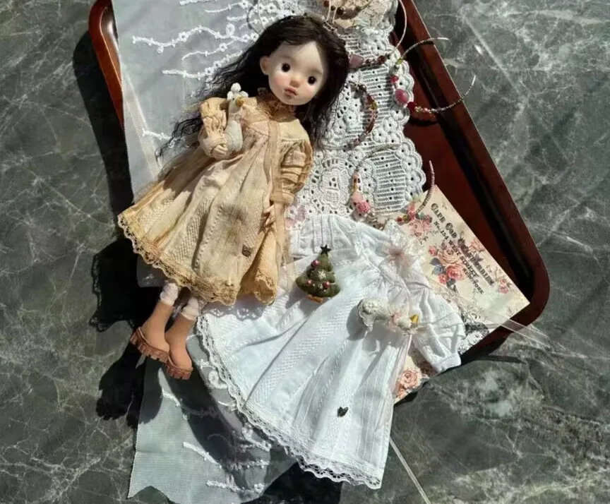 

1pcs 2026 NEW vintage tea dyed retro style one-piece for Blythe/Landoudou(Fit for Lulu,ymy24,Ob22,24,26,zone, Jenny)