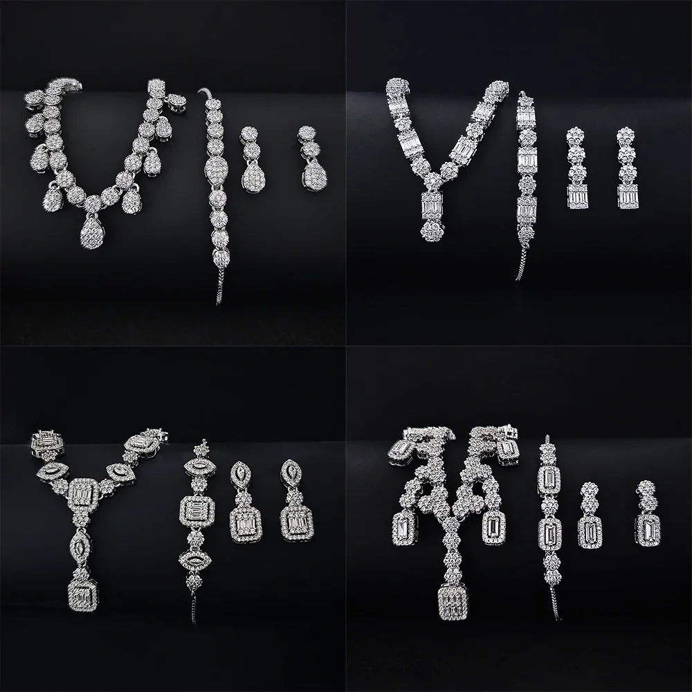 

2025 New Arrival Unique Design Silver Color Jewelry Set for Women Anniversary Gift Jewelry Wholesale Z81