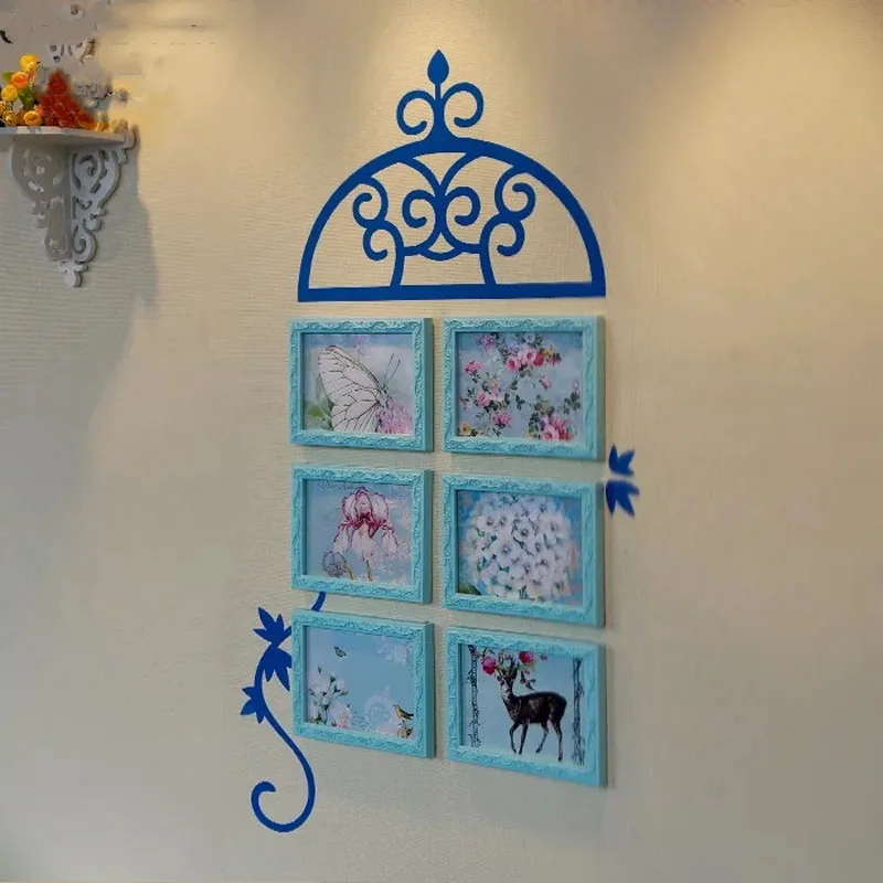 Creative Photo Frame 6 Frame 7 Inch Combination Picture Frame Porch Bar Decoration Mural Wall Decoration Hanging Picture Frame