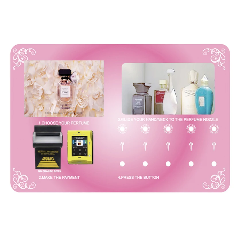 

Wall Mounted Luxury Small Automatic Cosmetic Detergent Fragrance Cologne Perfume Spraying Vending Machines