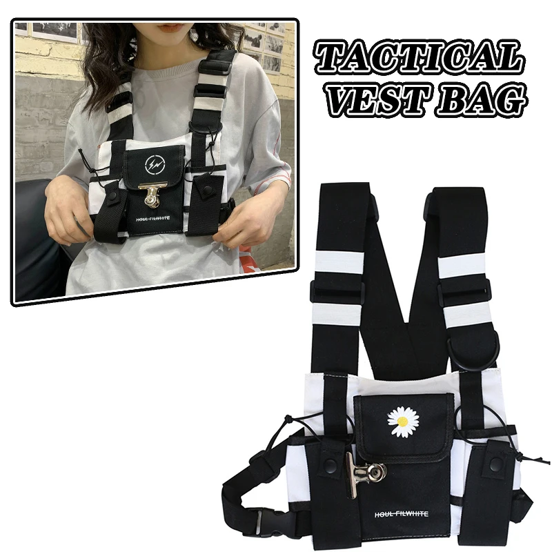 

FANDAO Tactical Unisex Chest Rig Guochao Streetwear Vest Bag Workwear Hip-Hop Pack Vest Streetwear Function Outdoor Waist Pack