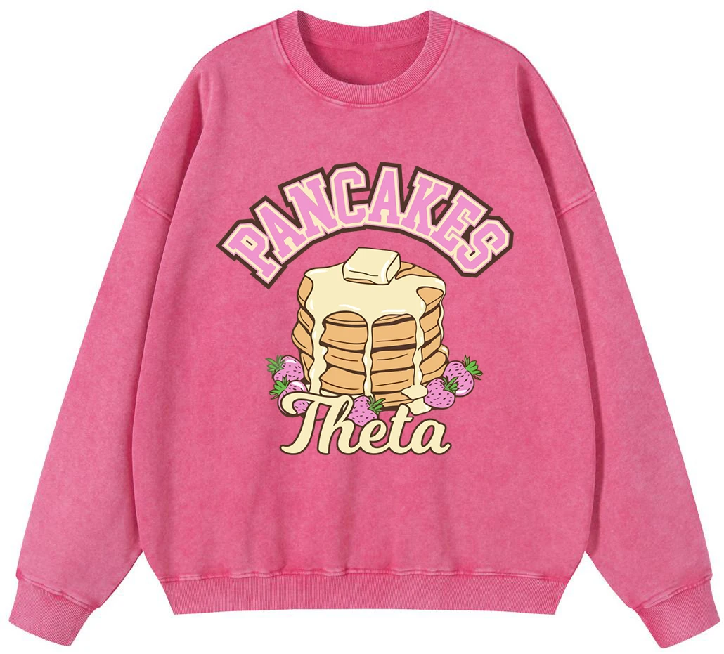 

Strawberry Pancakes Thera Womens Vintage Washed Cotton Sweatshirt Vintage Oversize Pullover Oversize Warm Hoodie Autumn Casual