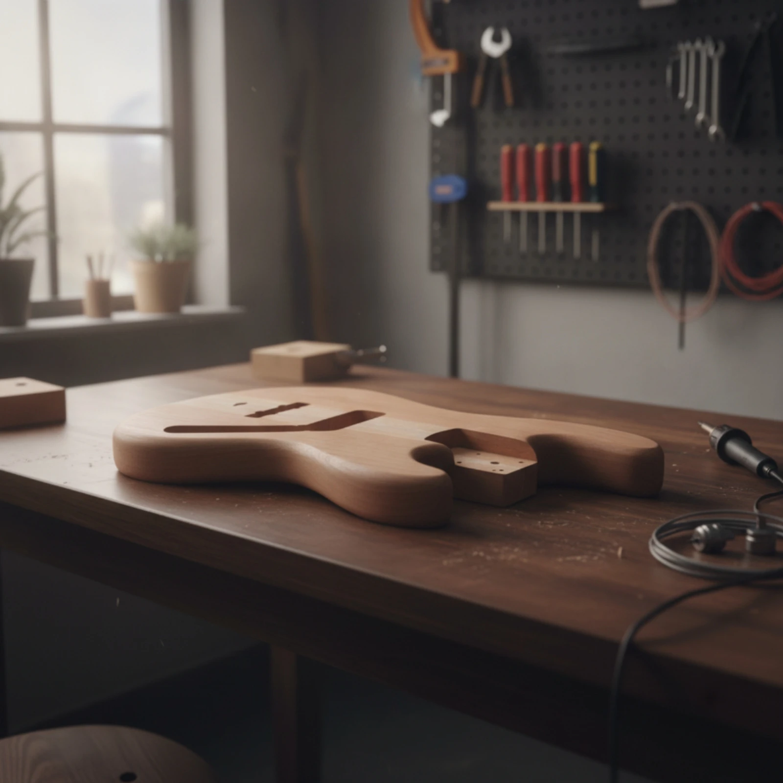 Guitar Body with Pre-Routed Cavities Matte Electric Guitar Body Blank Lumber Lightweight Predrilled for Luthier, Workshop - view 5