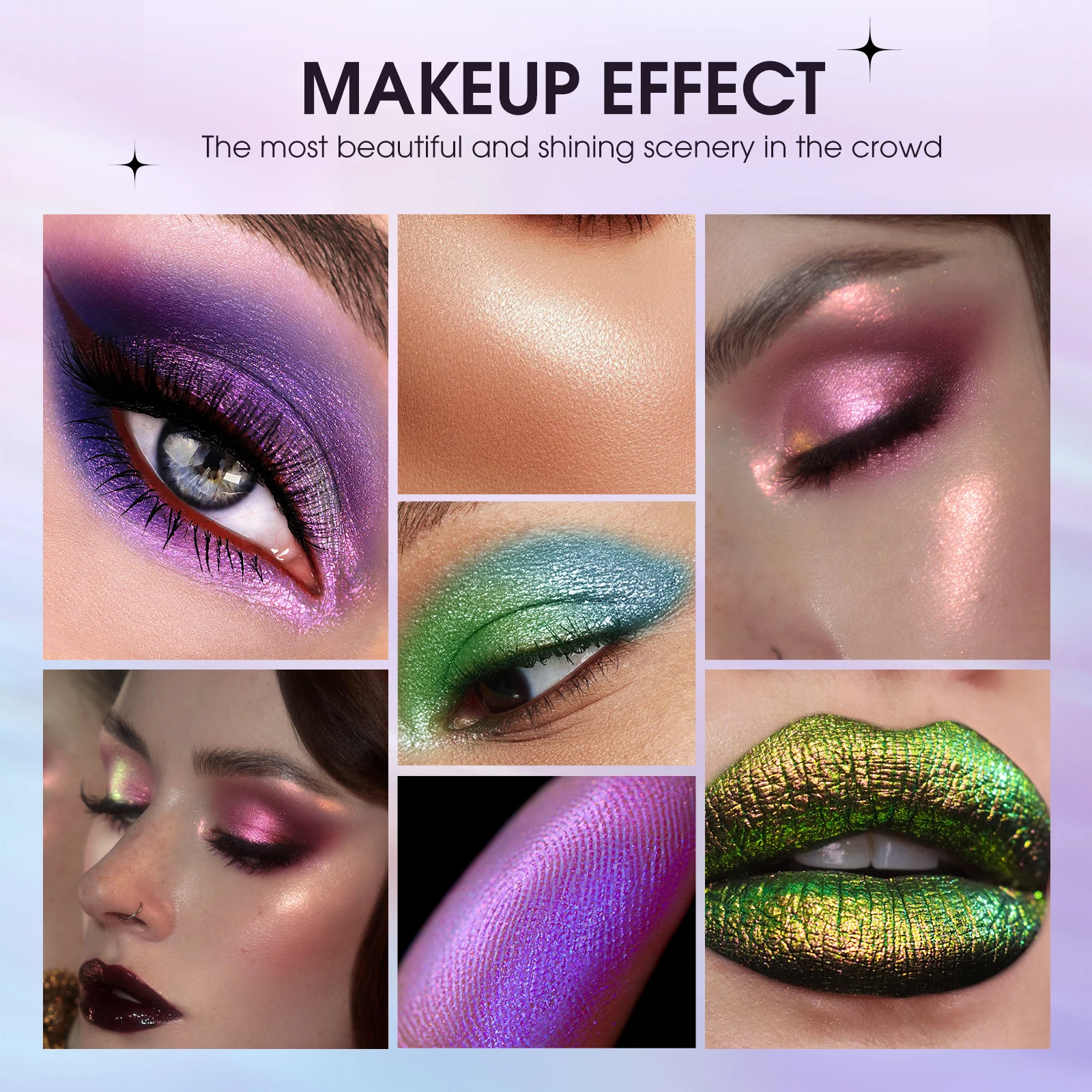 10 色のきらめくリキッド グリッター アイシャドウ セット - メタリック グリッター、ウォータープルーフ、ロングラスティング、ダイヤモンド シマー サイケデリック ペア